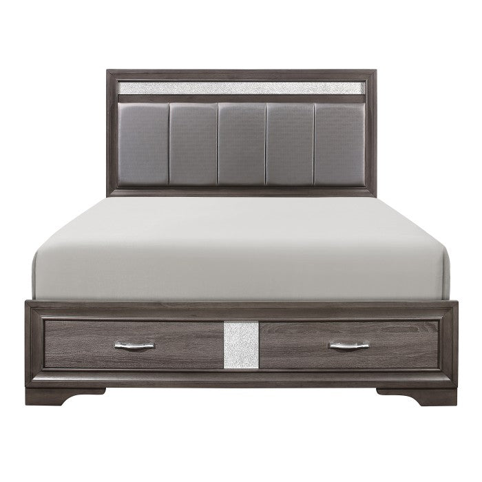 Luster (3) Queen Platform Bed with Footboard Storage