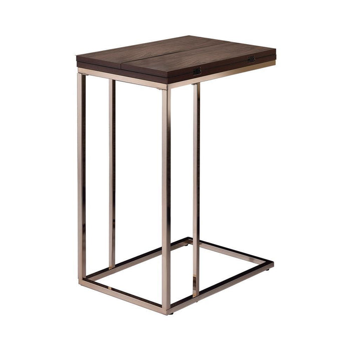 G902932 Contemporary Chocolate Chrome and Chestnut Snack Table