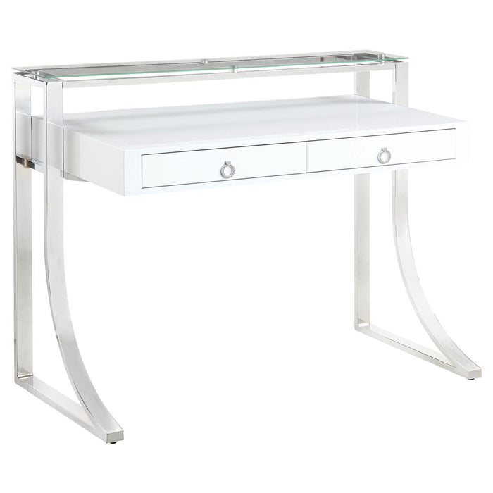 G802141 Contemporary Glossy White Writing Desk