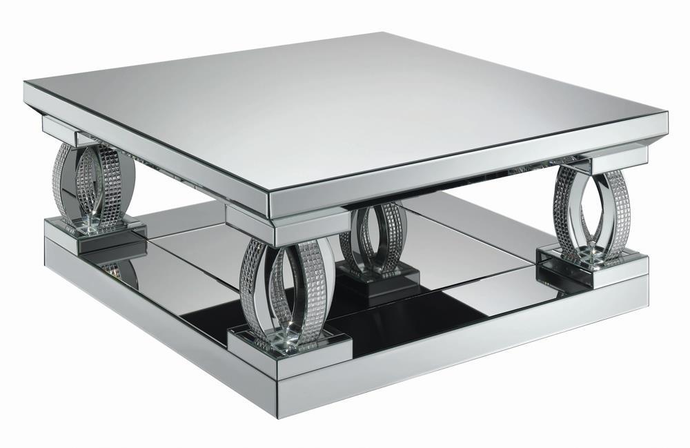 G722518 Contemporary Silver Mirrored Coffee Table