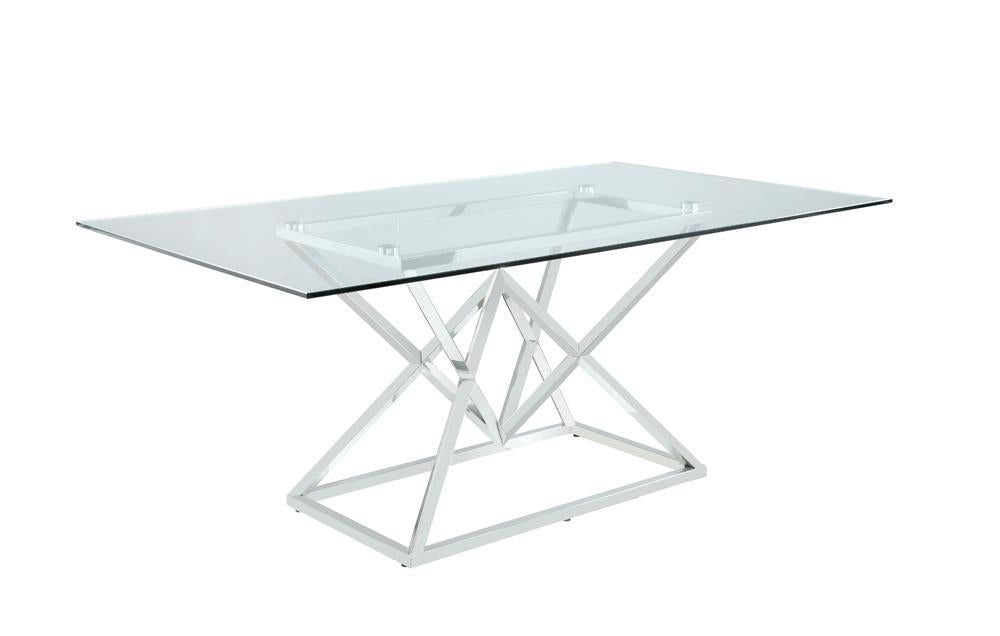 G109451 Rect Glass Dining Table