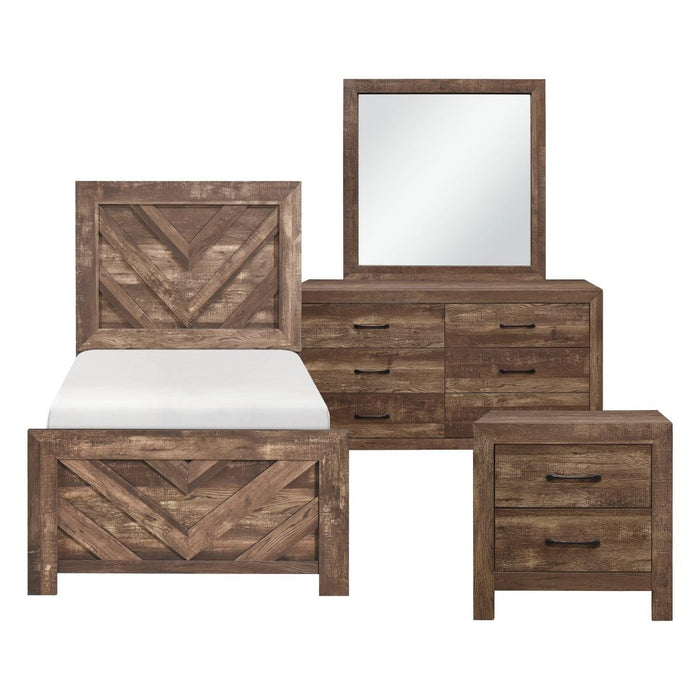 Corbin 4 & 5 Piece Twin Bed Set Oak image
