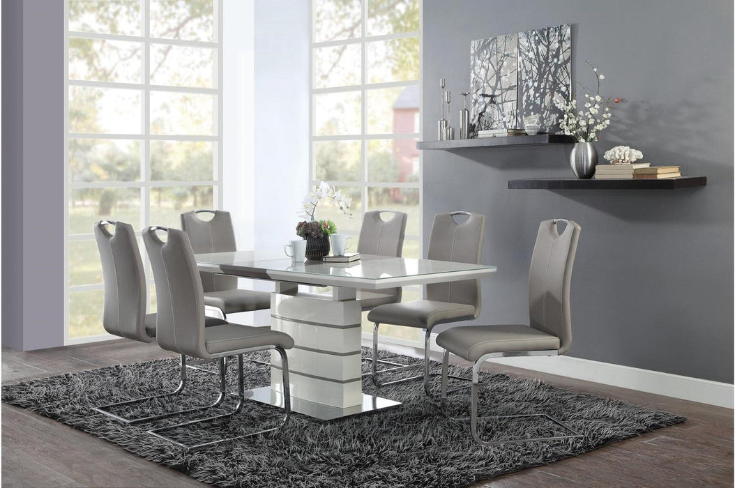 Homelegance Glissand Dining Table in White & Gray 5599-71*