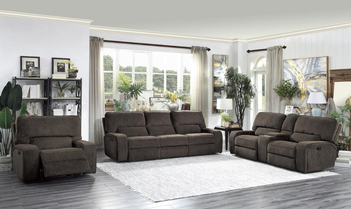 Homelegance Furniture Borneo Power Double Reclining Loveseat in Chocolate