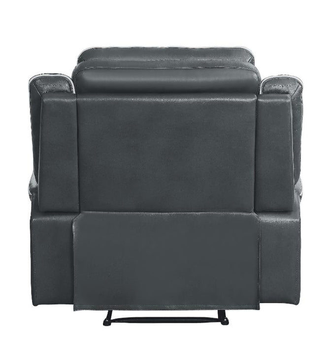 Homelegance Furniture Darwan Lay Flat Recliner in Dark Gray