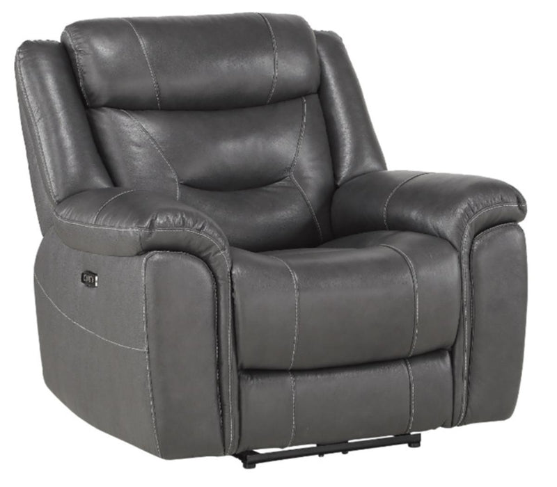 Danio Power Double Reclining Chair with Power Headrests in Dark Gray 9528DGY-1PWH