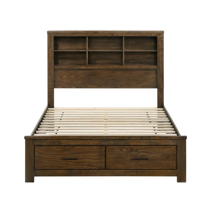 1592F-1-Bedroom (3) Full Platform Bed with Footboard Storage