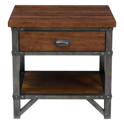 Holverson Nightstand in Rustic Brown & Gunmetal 1715-4 image