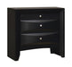 Briana Black Two Drawer Nightstand With Tray image