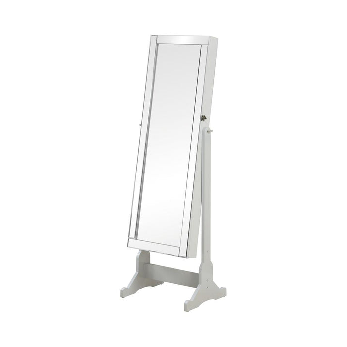 Transitional Dove Grey Cheval Mirror Armoire image