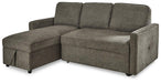 Kerle Charcoal 2-Piece Sectional with Pop Up Bed image