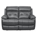 Homelegance Furniture Lambent Double Reclining Loveseat in Dark Gray image