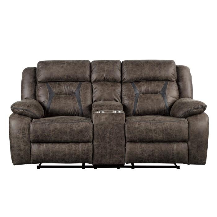 Homelegance Furniture Madrona Double Reclining Loveseat in Dark Brown 9989DB-2 image