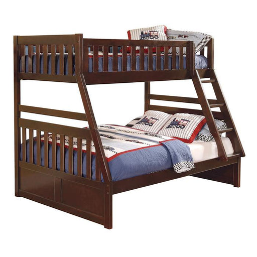 Homelegance Rowe Twin/Full Bunk Bed w/ Trundle in Dark Cherry B2013TFDC-1*T image