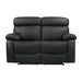 Homelegance Furniture Pendu Double Reclining Loveseat in Black 8326BLK-2 image